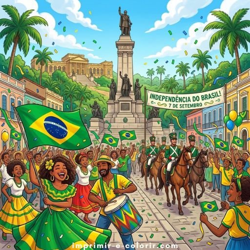 Desenhos de Independência do Brasil para colorir e imprimir grátis