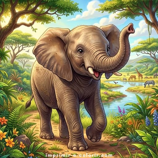 Desenhos de Elefantes 🐘 para colorir e imprimir grátis