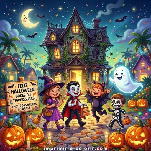 Desenhos de Halloween 🎃 Dia das Bruxas para colorir e imprimir grátis