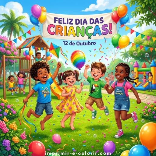 Desenhos de Dia das Crianças para colorir e imprimir grátis