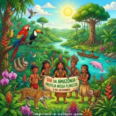 Desenhos da Amazônia para Colorir e Imprimir Grátis em PDF e A4