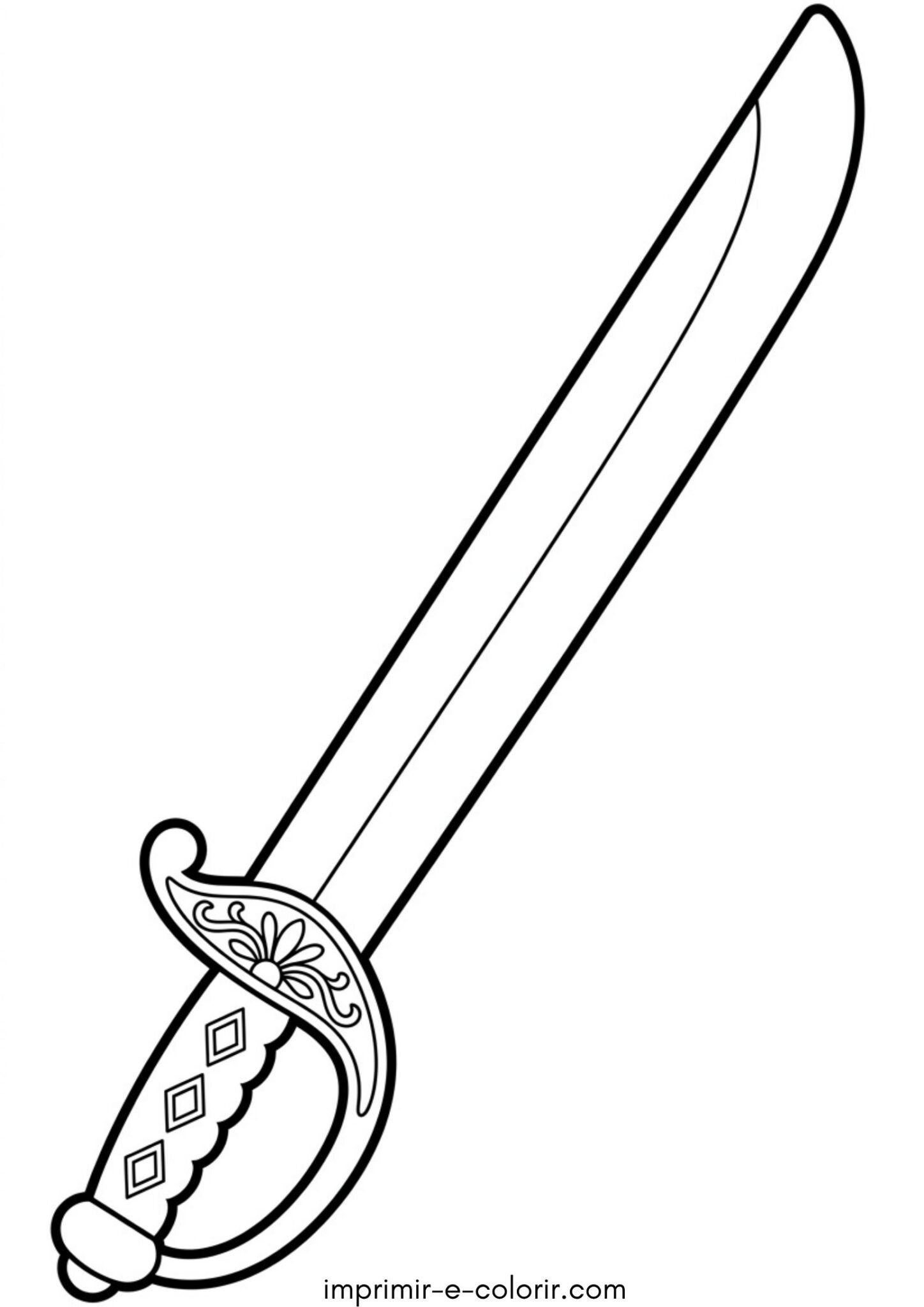 Desenho de Independência do Brasil – Espada de Dom Pedro I para colorir e imprimir