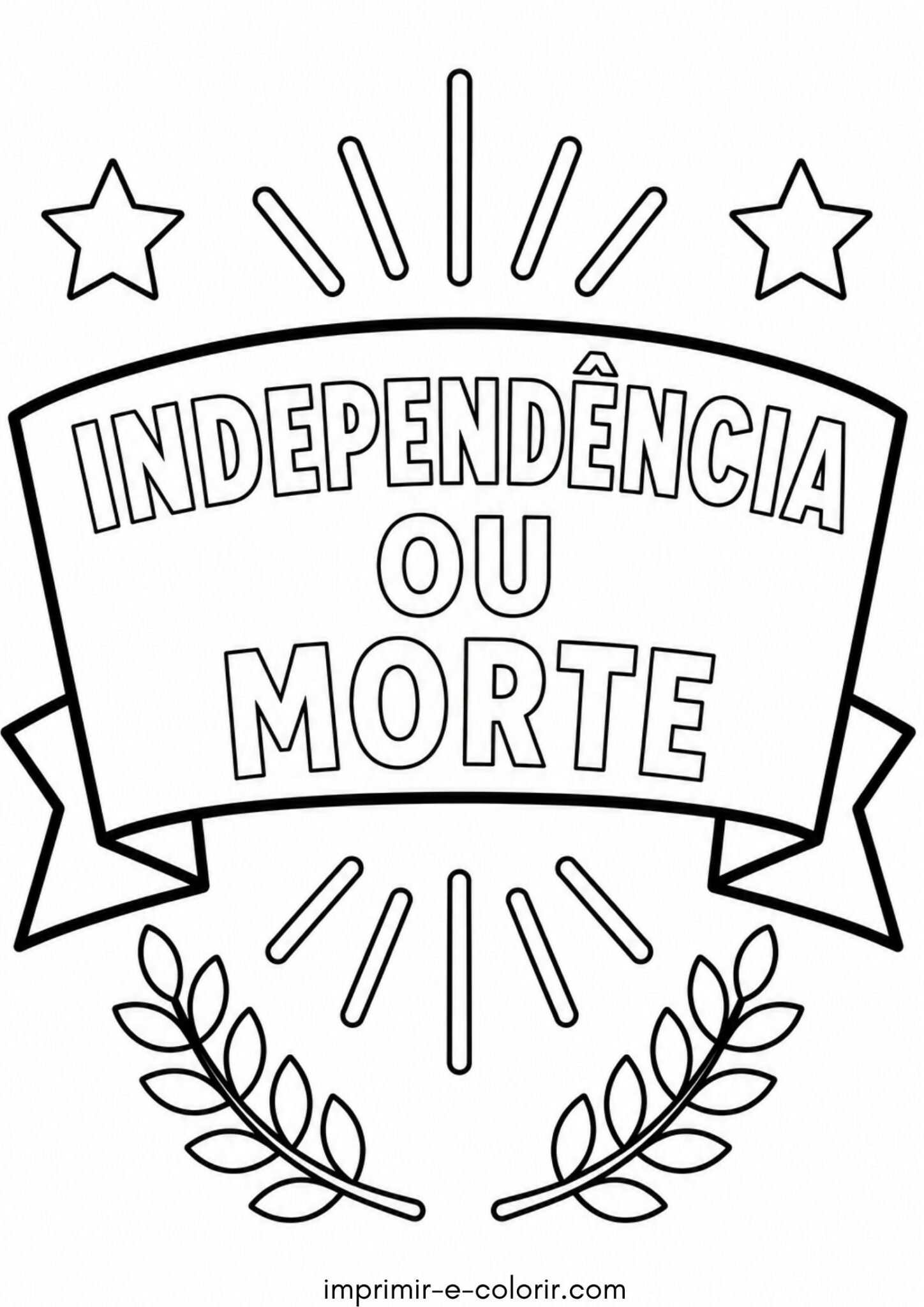 Desenho de Independência do Brasil – Faixa com a frase “Independência ou Morte”