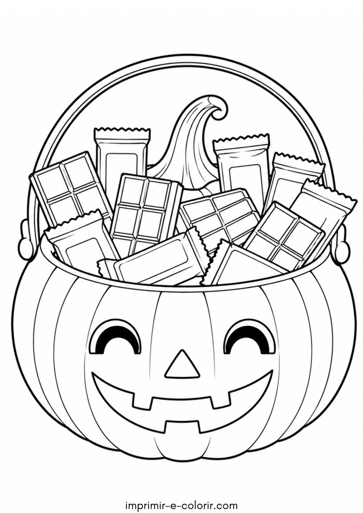 Desenho de Halloween – Cestinha de doces “Gostosuras ou Travessuras”