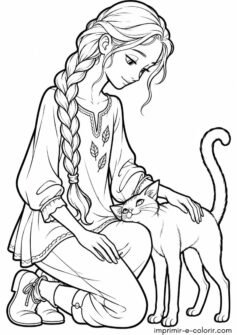 Dia dos Animais – Menina fazendo carinho no gatinho