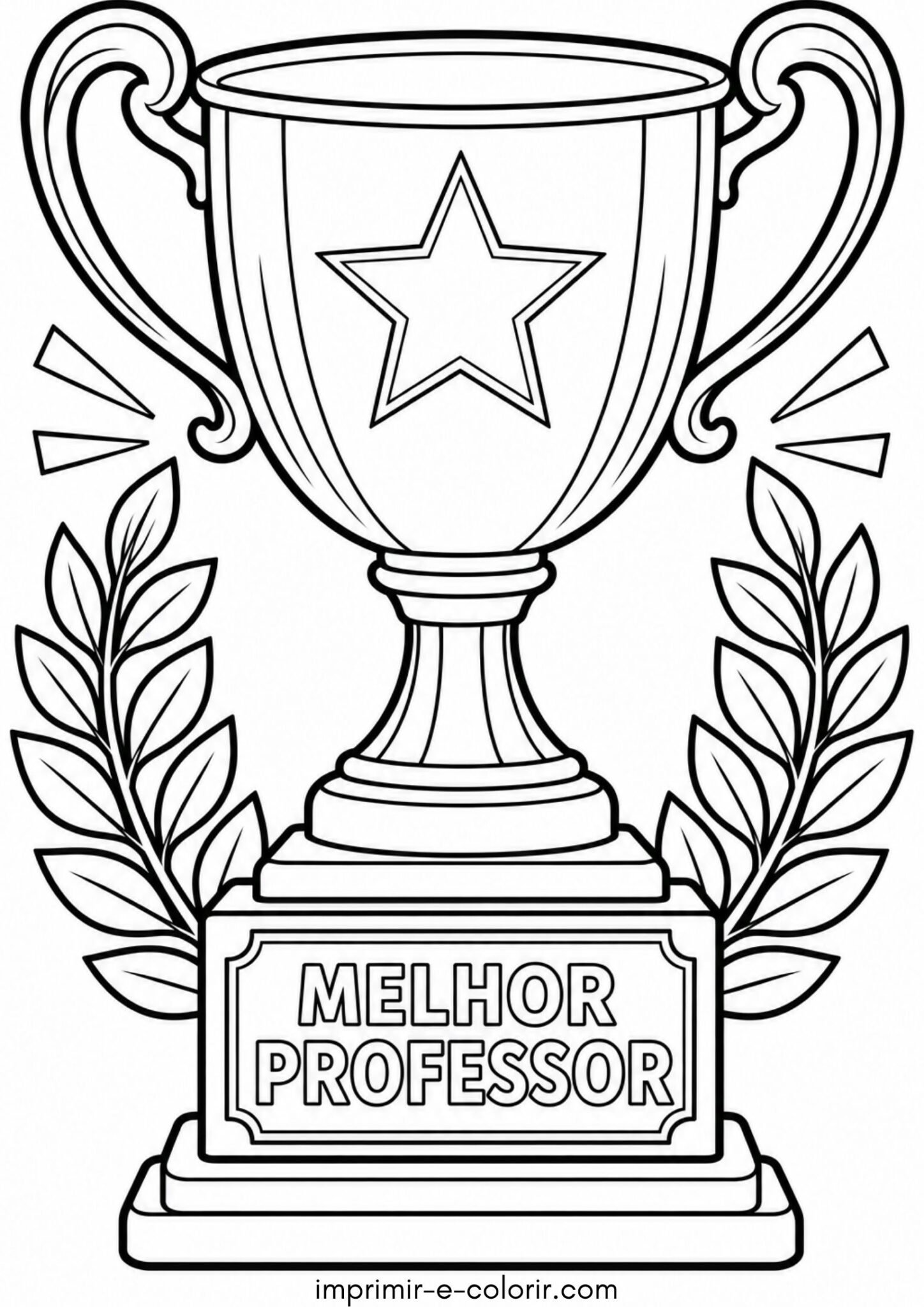 Desenho de Dia dos Professores – Troféu do Melhor Professor para colorir e imprimir Desenho de Dia dos Professores – Troféu do Melhor Professor para colorir e imprimir