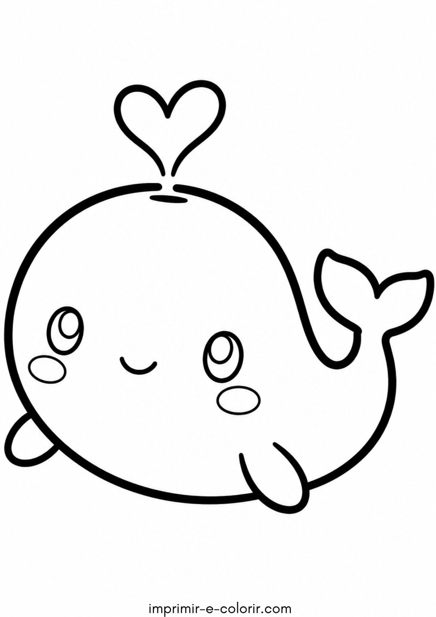Desenho de Baleia kawaii