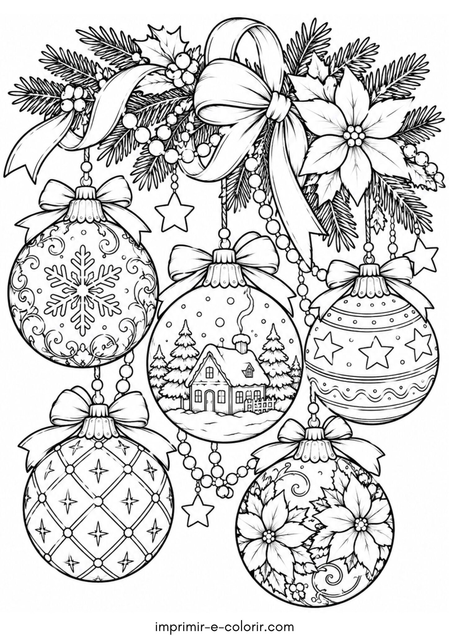 Desenho de Bolas de Natal