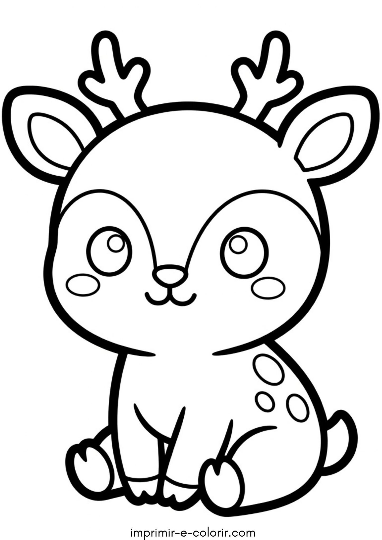 Desenho de Cervo sorridente estilo kawaii