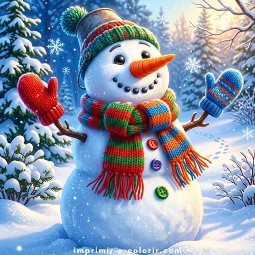 Desenhos de Bonecos de neve ⛄ para colorir e imprimir grátis