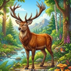Desenhos de Cervos 🦌 para Colorir e Imprimir Grátis (PDF e A4)