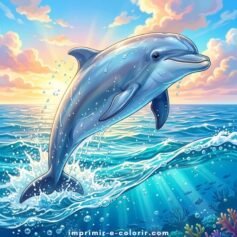 Desenhos de Golfinho para Colorir 🐬 e Imprimir (PDF e A4)
