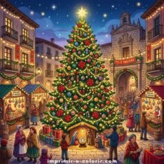 Desenhos de Natal para Colorir e Imprimir Grátis em PDF (Folha A4)