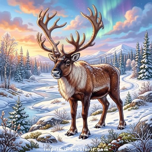 Desenhos de Renas 🦌 para colorir e imprimir grátis