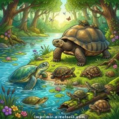 Desenhos de Tartaruga para Colorir 🐢 e Imprimir Grátis (PDF e A4)