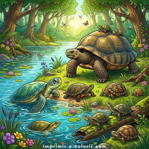 Desenhos de Tartarugas 🐢 para colorir e imprimir grátis