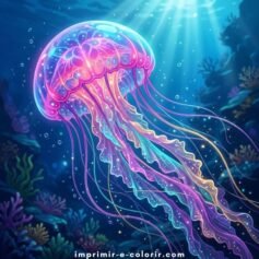 Desenhos de Água-Viva para Colorir ⭐️ e Medusa em PDF (A4)