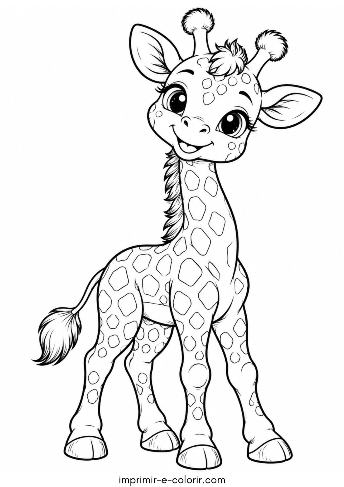 Desenho de Girafa kawaii