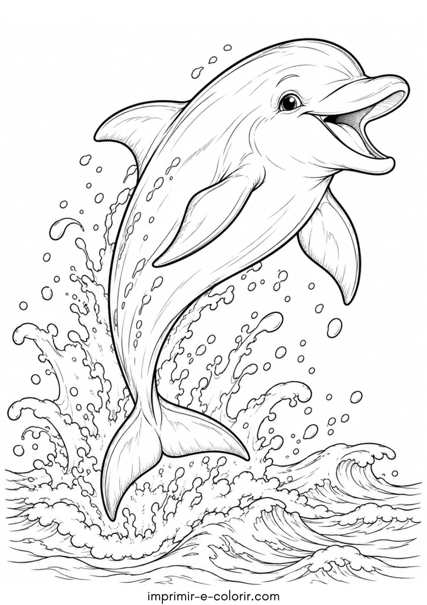 Desenho de Golfinho saltando fora da água