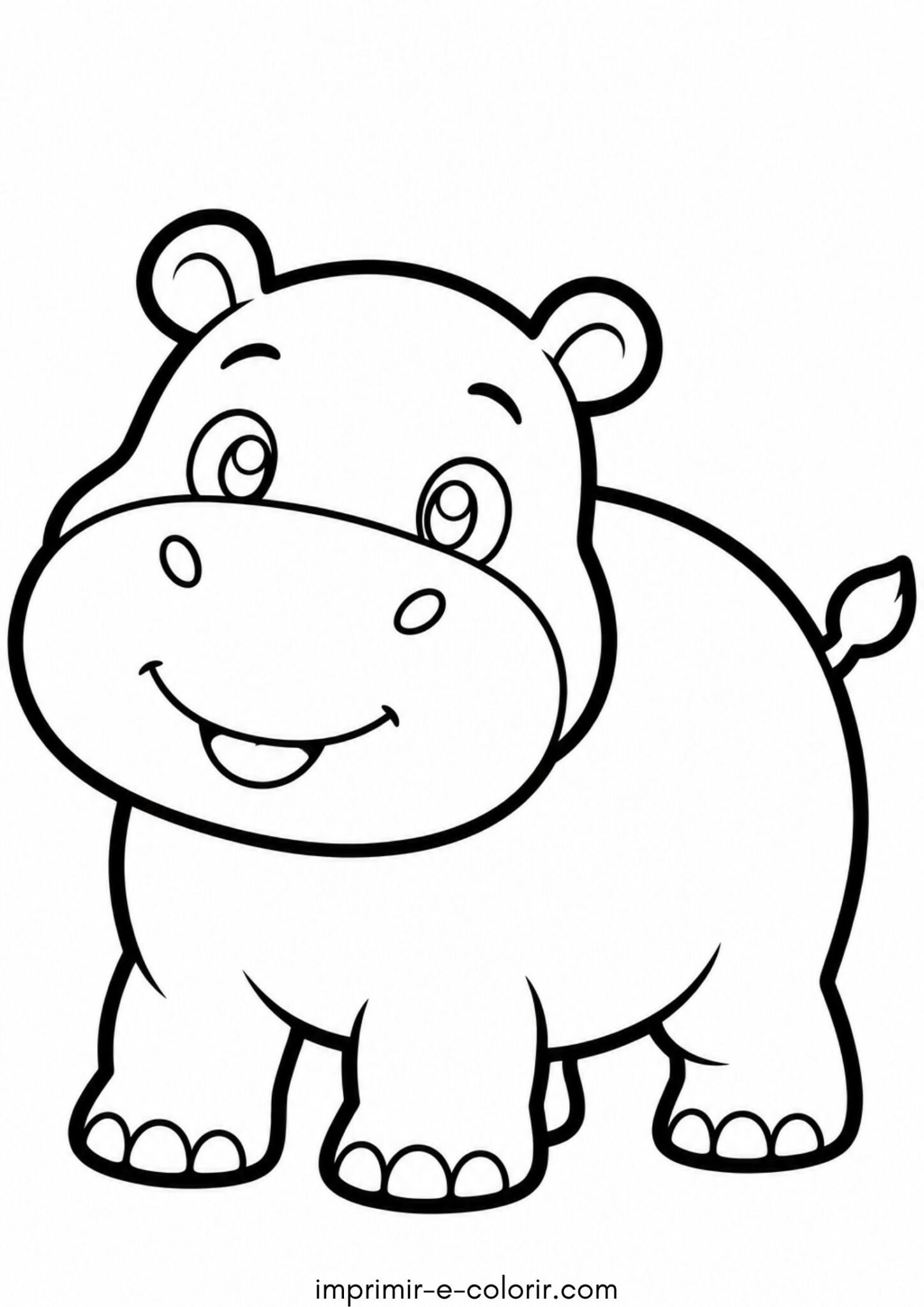Desenho de Hipopótamo simples para bebês