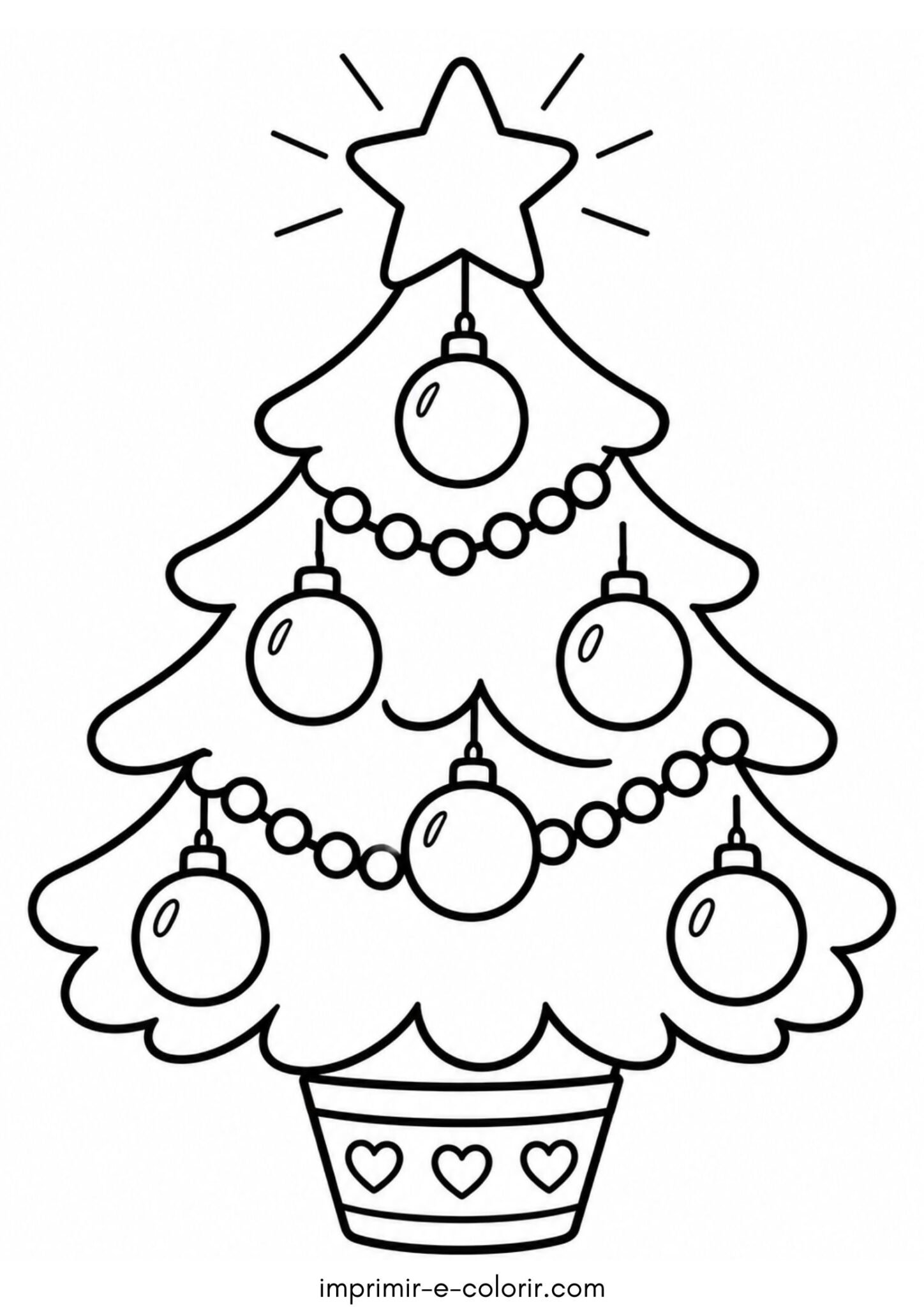 Desenho de Pinheiro de Natal fácil para educação infantil e maternal