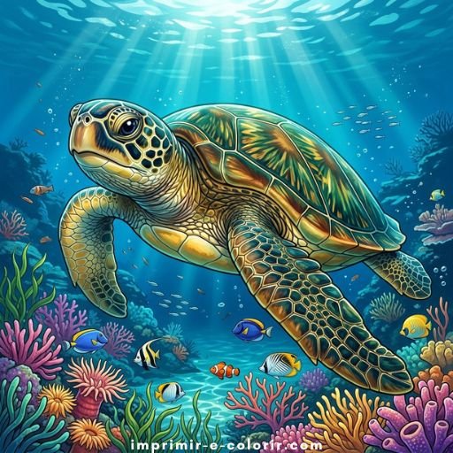 Desenhos de Tartarugas marinhas 🐢🌊 para colorir e imprimir grátis